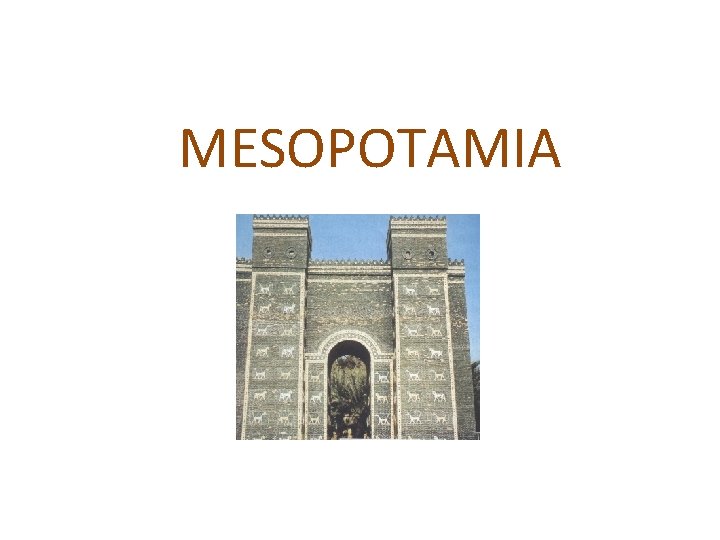 MESOPOTAMIA MESOPOTAMIA