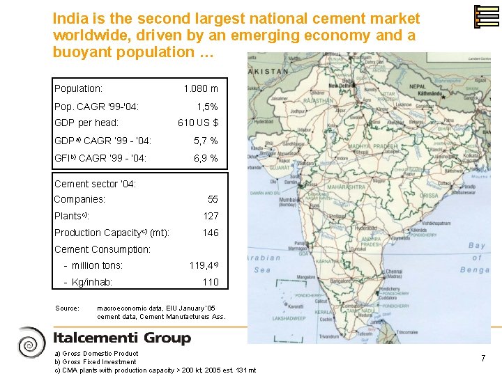 India is the second largest national cement market worldwide, driven by an emerging economy