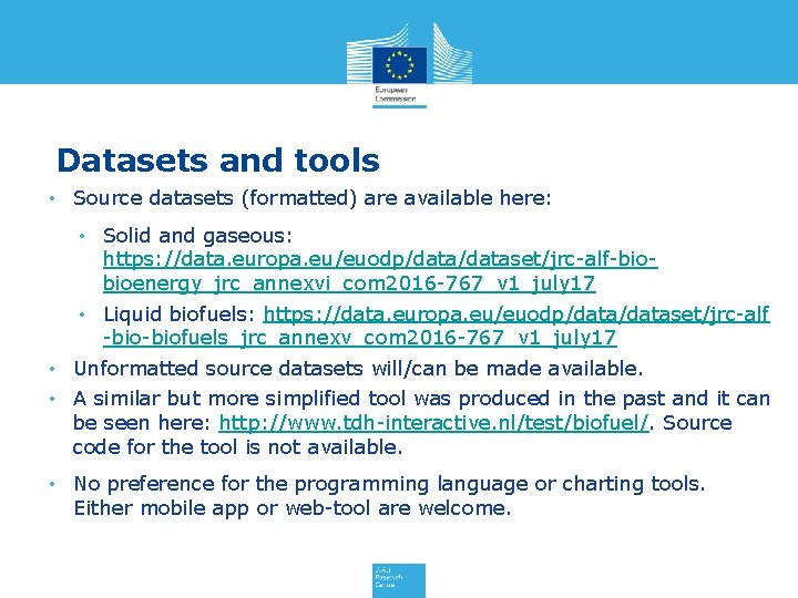 Datasets and tools • Source datasets (formatted) are available here: • Solid and gaseous: Datasets and tools • Source datasets (formatted) are available here: • Solid and gaseous: