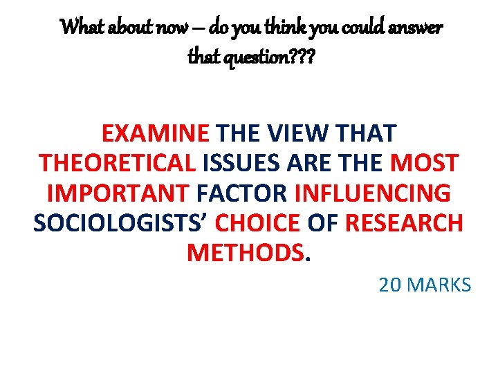 What about now – do you think you could answer that question? ? ?