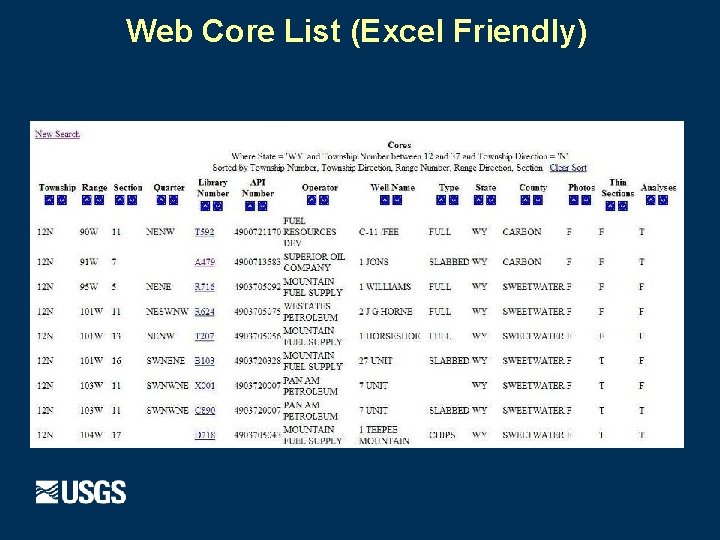 Web Core List (Excel Friendly) 