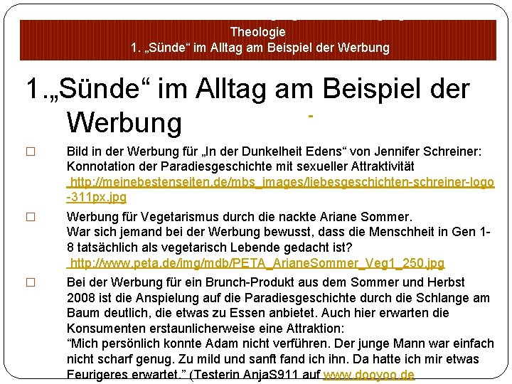 Muss denn Leben Sünde sein? Versündigung und Entsündigung in biblischer Theologie 1. „Sünde“ im