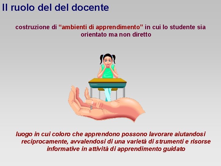 Il ruolo del docente costruzione di “ambienti di apprendimento” in cui lo studente sia