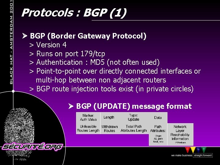 Protocols : BGP (1) BGP (Border Gateway Protocol) > Version 4 > Runs on