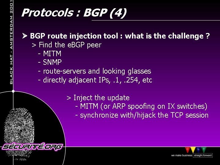 Protocols : BGP (4) BGP route injection tool : what is the challenge ?