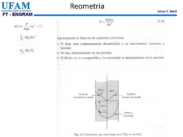 UFAM Universidade Federal do Amazonas FT - ENGRAM Reometria Lucas F. Berti 