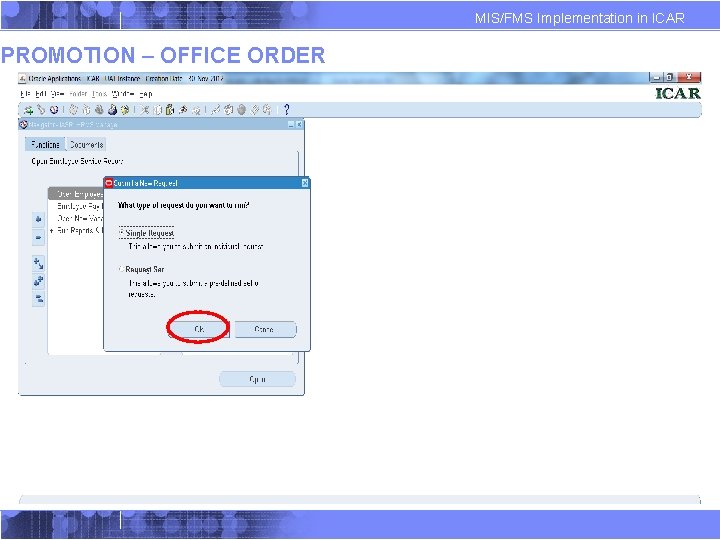 PROMOTION – OFFICE ORDER MIS/FMS Implementation in ICAR PROMOTION – OFFICE ORDER MIS/FMS Implementation in ICAR