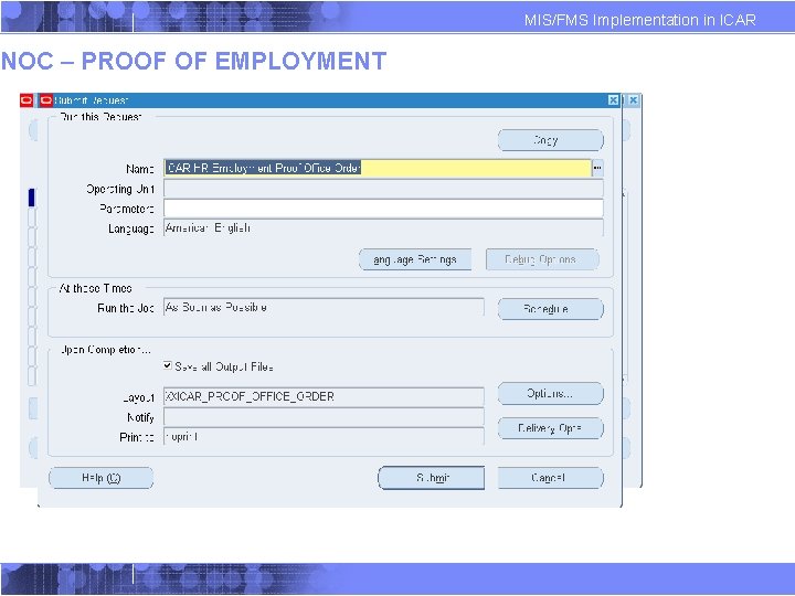 NOC – PROOF OF EMPLOYMENT MIS/FMS Implementation in ICAR NOC – PROOF OF EMPLOYMENT MIS/FMS Implementation in ICAR
