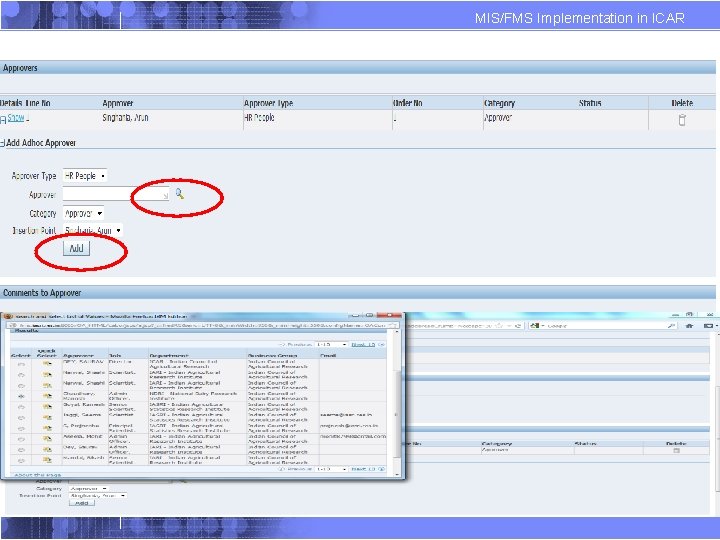 MIS/FMS Implementation in ICAR APAR - REVIEWER MIS/FMS Implementation in ICAR APAR - REVIEWER