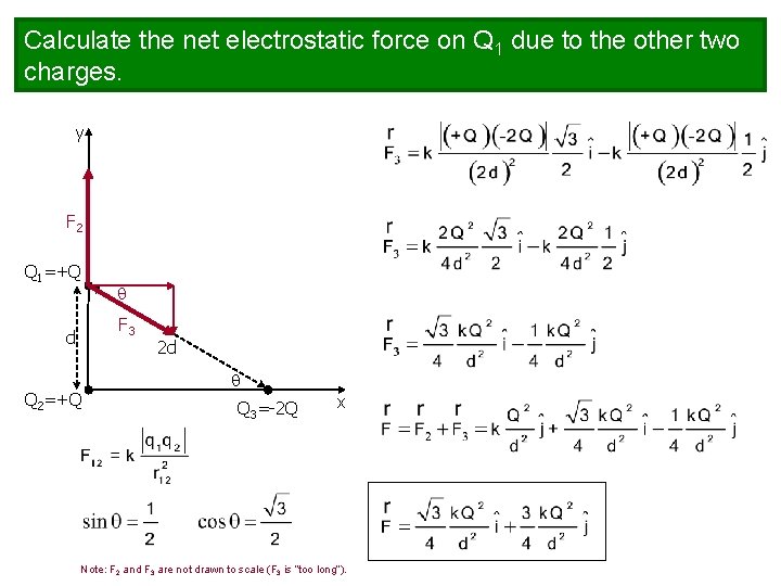 Calculate the net electrostatic force on Q 1 due to the other two charges.