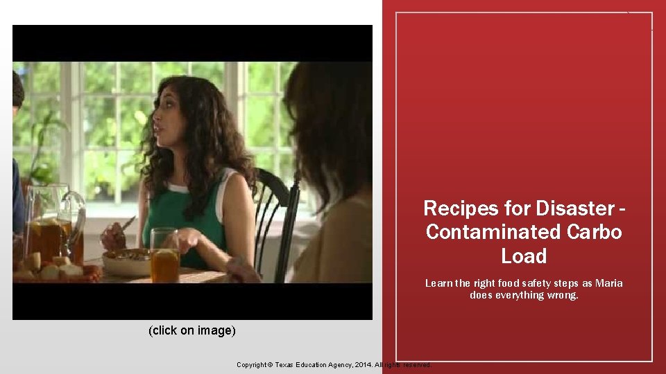 Recipes for Disaster Contaminated Carbo Load Learn the right food safety steps as Maria