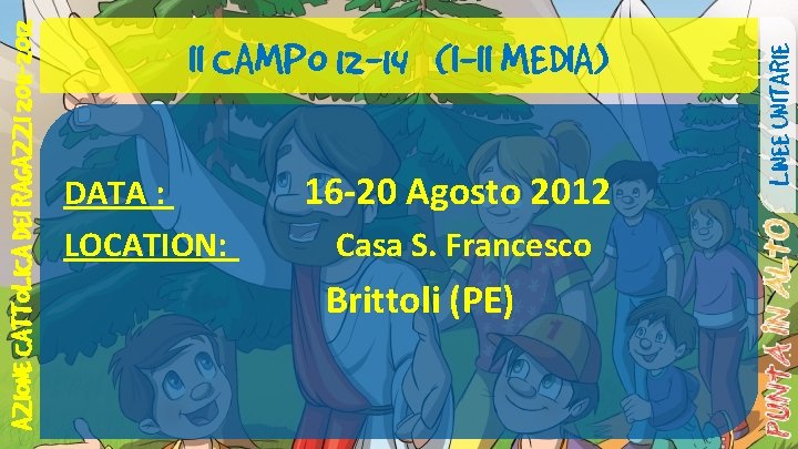 DATA : LOCATION: 16 -20 Agosto 2012 Casa S. Francesco Brittoli (PE) LINEE UNITARIE