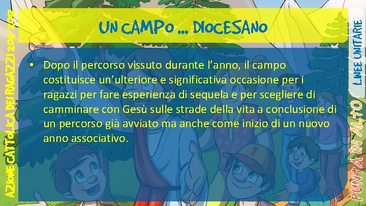  • Dopo il percorso vissuto durante l’anno, il campo costituisce un’ulteriore e significativa