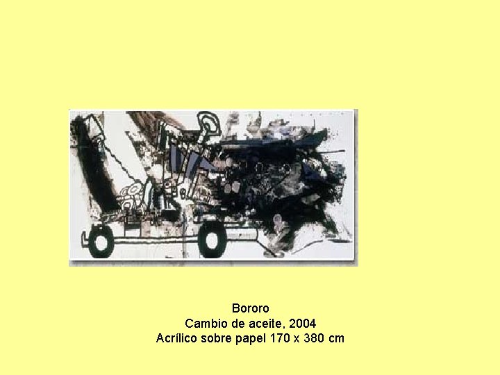 Bororo Cambio de aceite, 2004 Acrílico sobre papel 170 x 380 cm 