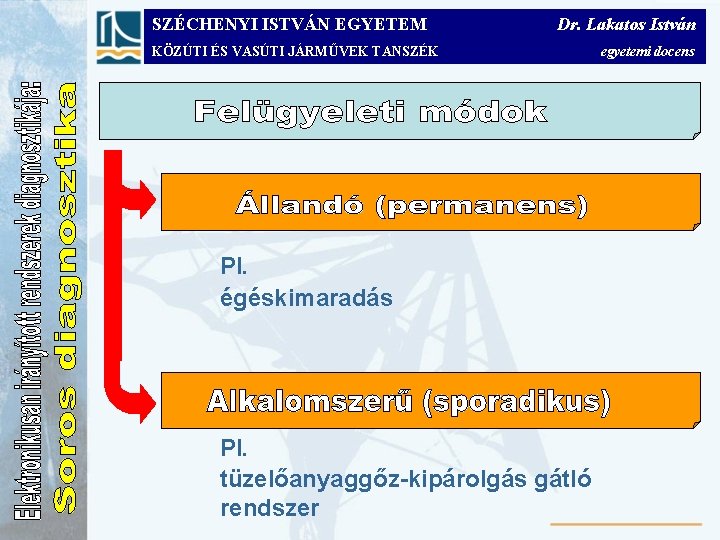 SZÉCHENYI ISTVÁN EGYETEM Dr. Lakatos István KÖZÚTI ÉS VASÚTI JÁRMŰVEK TANSZÉK Pl. égéskimaradás Pl.