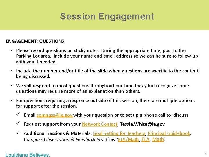 Session Engagement ENGAGEMENT: QUESTIONS • Please record questions on sticky notes. During the appropriate Session Engagement ENGAGEMENT: QUESTIONS • Please record questions on sticky notes. During the appropriate