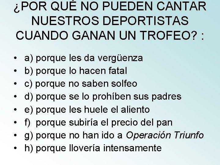 ¿POR QUÉ NO PUEDEN CANTAR NUESTROS DEPORTISTAS CUANDO GANAN UN TROFEO? : • • ¿POR QUÉ NO PUEDEN CANTAR NUESTROS DEPORTISTAS CUANDO GANAN UN TROFEO? : • •