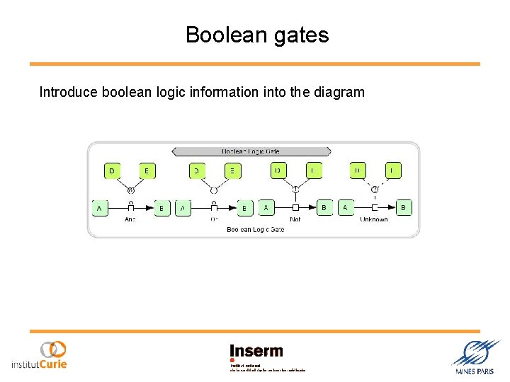 Boolean gates Introduce boolean logic information into the diagram 