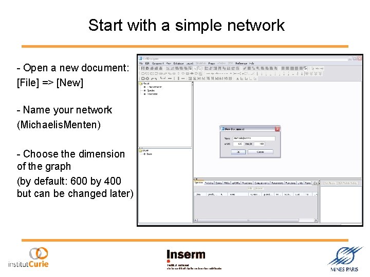 Start with a simple network - Open a new document: [File] => [New] -