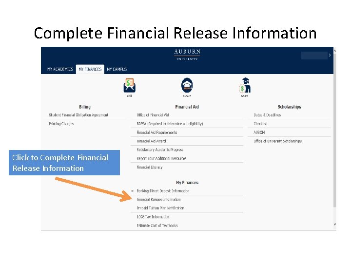 Complete Financial Release Information Click to Complete Financial Release Information 