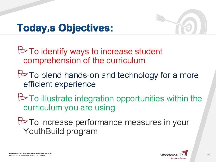  To identify ways to increase student comprehension of the curriculum To blend hands-on