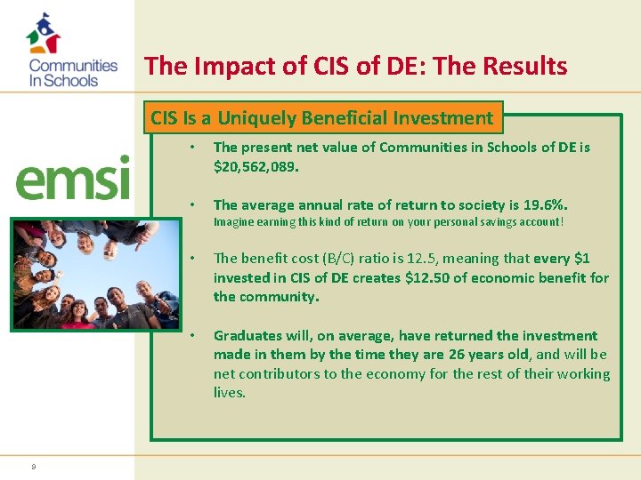 The Impact of CIS of DE: The Results CIS Is a Uniquely Beneficial Investment