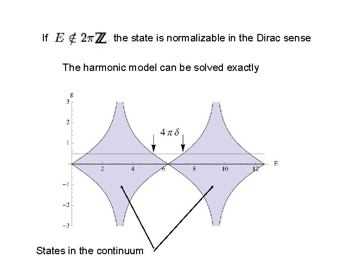 If the state is normalizable in the Dirac sense The harmonic model can be