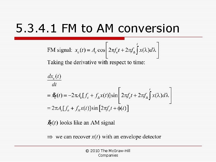 5. 3. 4. 1 FM to AM conversion © 2010 The Mc. Graw-Hill Companies 5. 3. 4. 1 FM to AM conversion © 2010 The Mc. Graw-Hill Companies