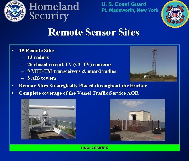 U. S. Coast Guard Ft. Wadsworth, New York Remote Sensor Sites • 19 Remote