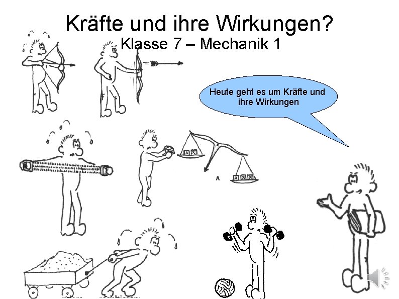 Kräfte und ihre Wirkungen? Klasse 7 – Mechanik 1 Heute geht es um Kräfte
