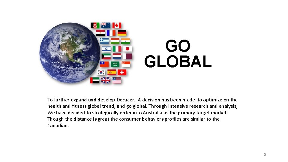 GO GLOBAL To further expand develop Decacer. A decision has been made to optimize GO GLOBAL To further expand develop Decacer. A decision has been made to optimize