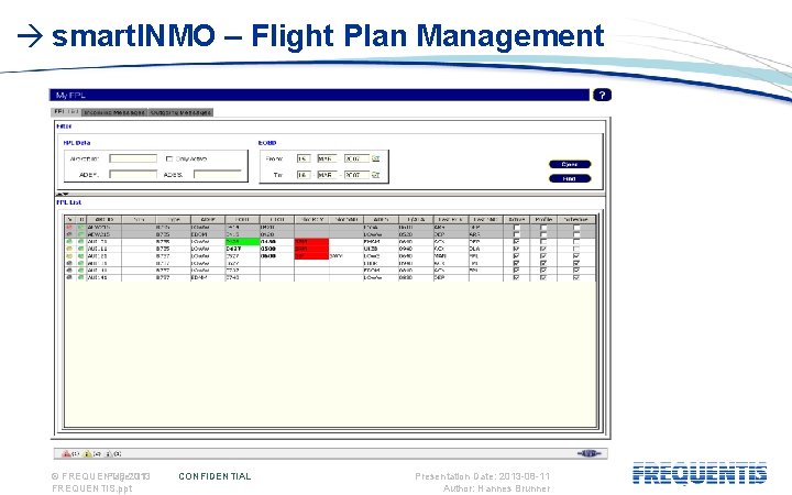  smart. INMO – Flight Plan Management © FREQUENTIS Page: 2013 31 FREQUENTIS. ppt