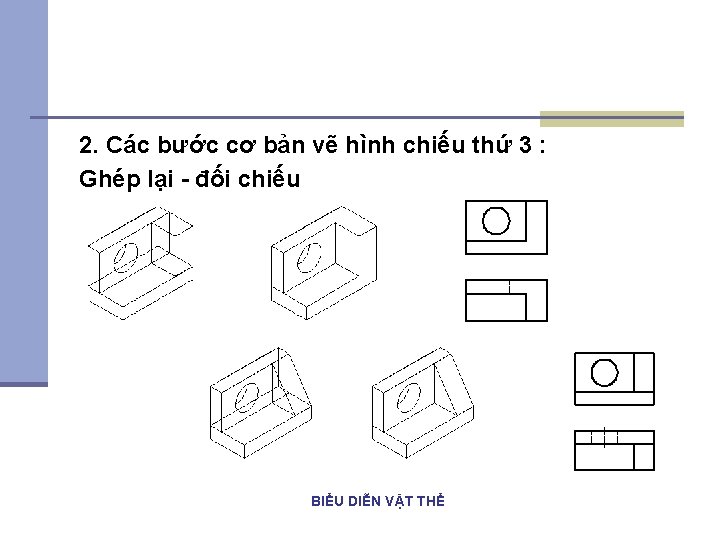 2. Các bước cơ bản vẽ hình chiếu thứ 3 : Ghép lại -