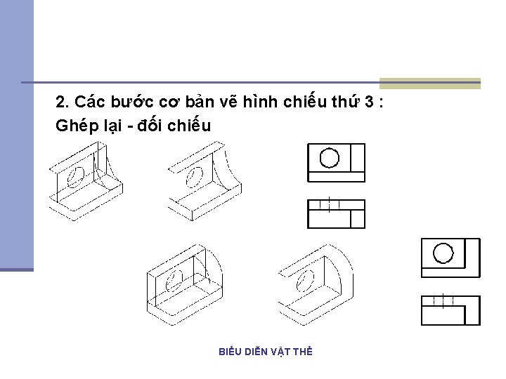 2. Các bước cơ bản vẽ hình chiếu thứ 3 : Ghép lại -