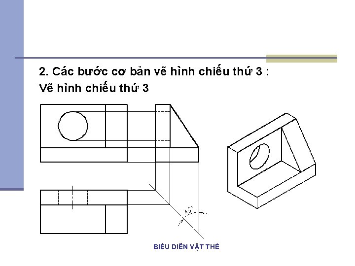 2. Các bước cơ bản vẽ hình chiếu thứ 3 : Vẽ hình chiếu