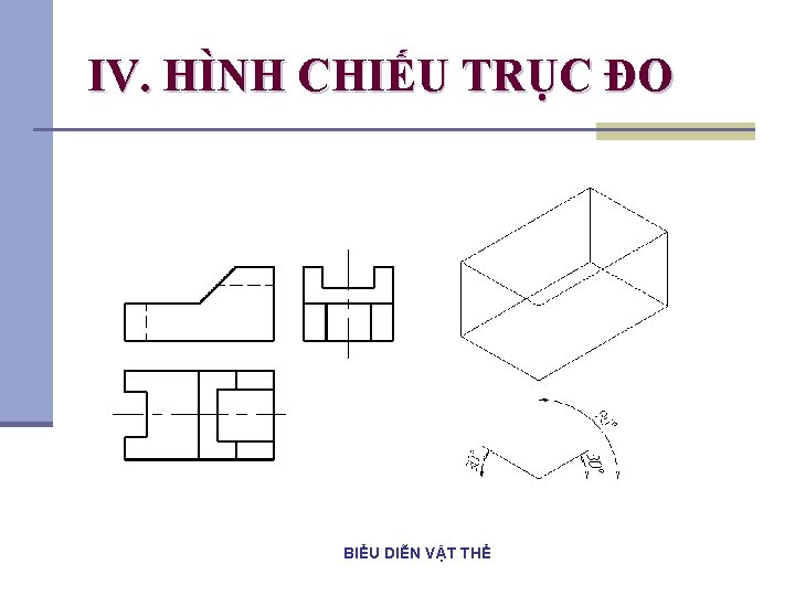 IV. HÌNH CHIẾU TRỤC ĐO BIỂU DIỄN VẬT THỂ IV. HÌNH CHIẾU TRỤC ĐO BIỂU DIỄN VẬT THỂ