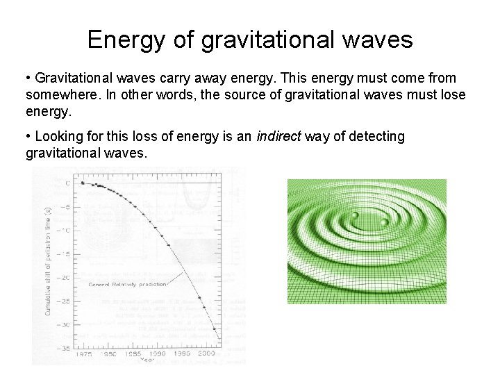 Energy of gravitational waves • Gravitational waves carry away energy. This energy must come Energy of gravitational waves • Gravitational waves carry away energy. This energy must come