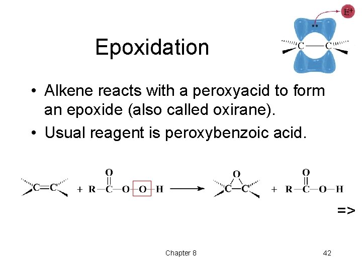 Epoxidation • Alkene reacts with a peroxyacid to form an epoxide (also called oxirane).