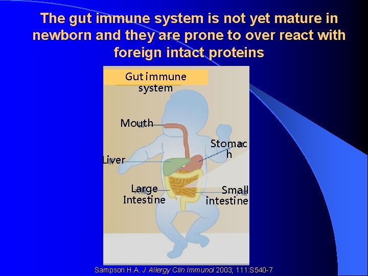 The gut immune system is not yet mature in newborn and they are prone