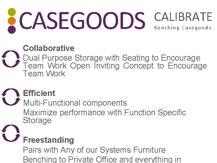 CASEGOODS CALIBRATE Benching Casegoods Collaborative Dual Purpose Storage with Seating to Encourage Team Work