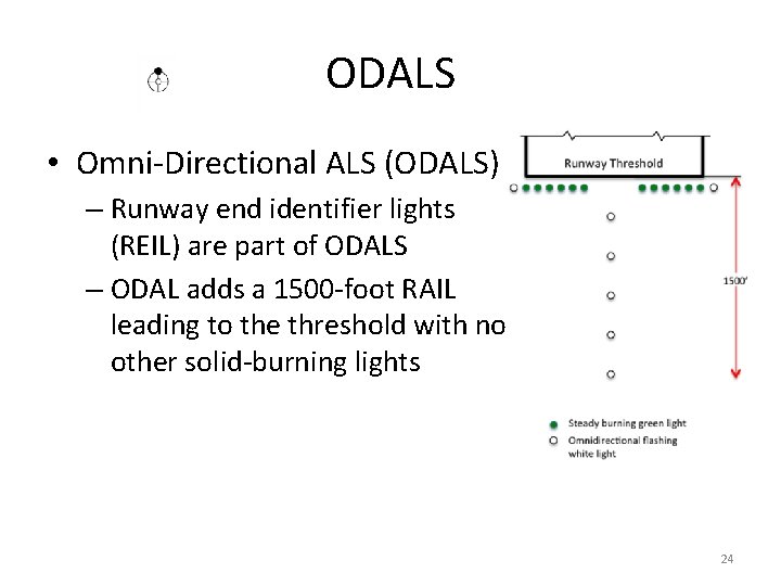 ODALS • Omni-Directional ALS (ODALS) – Runway end identifier lights (REIL) are part of
