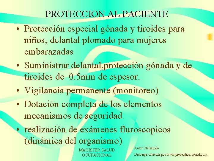 PROTECCION AL PACIENTE • Protección especial gónada y tiroides para niños, delantal plomado para