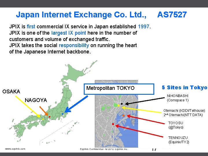 Japan Internet Exchange Co. Ltd. , AS 7527 JPIX is first commercial IX service