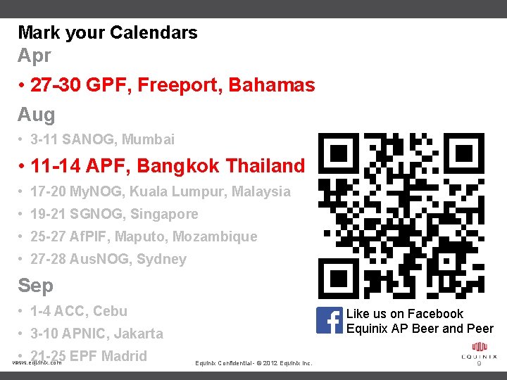 Mark your Calendars Apr • 27 -30 GPF, Freeport, Bahamas Aug • 3 -11