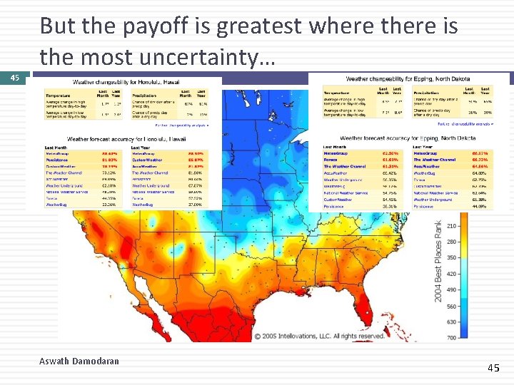 But the payoff is greatest where there is the most uncertainty… 45 Aswath Damodaran
