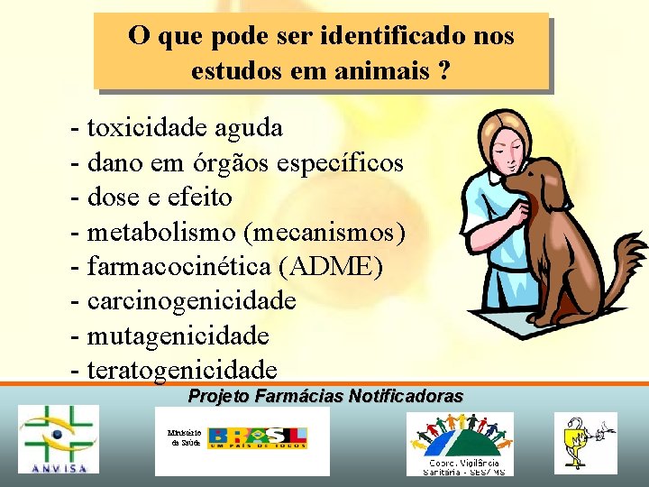 O que pode ser identificado nos estudos em animais ? - toxicidade aguda -