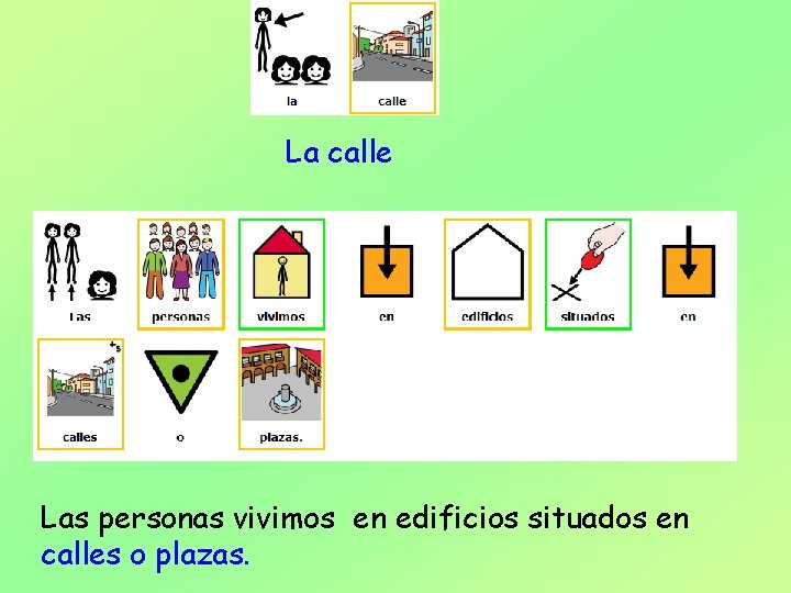 La calle Las personas vivimos en edificios situados en calles o plazas. 