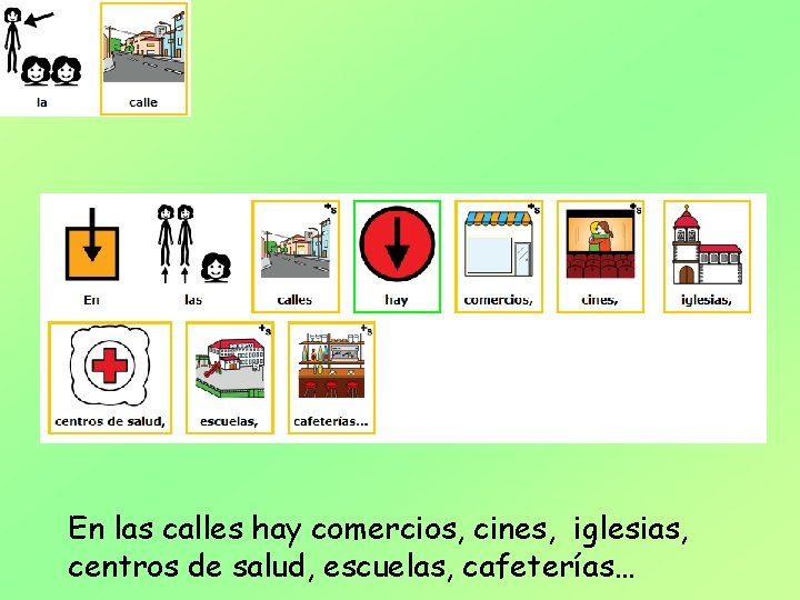 En las calles hay comercios, cines, iglesias, centros de salud, escuelas, cafeterías… 