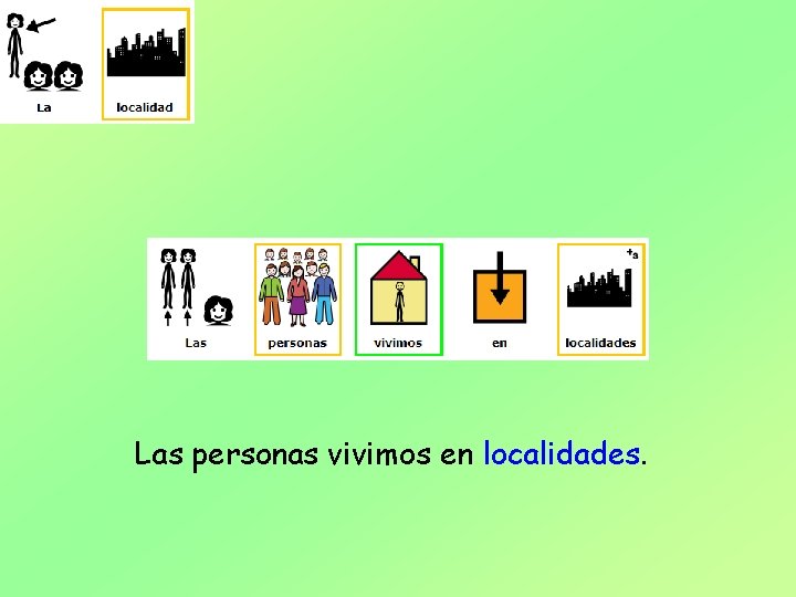 Las personas vivimos en localidades. 