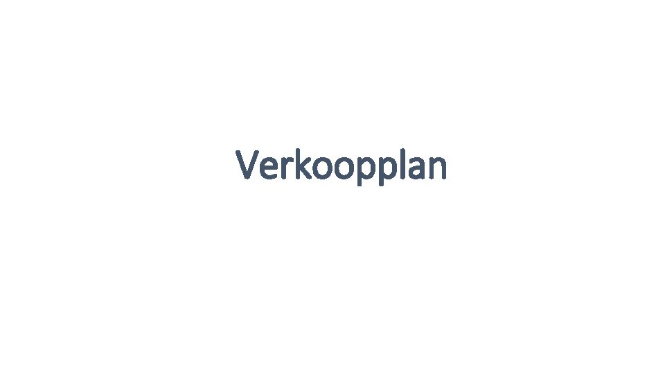 Verkoopplan 